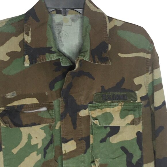 US Army BDU Field Jacket Mens Large Woodland Camo Combat Coat 4 Pocket Military - Picture 14 of 14